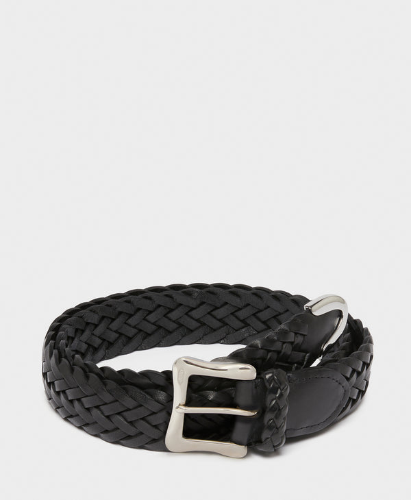 J & M Davidson Plaited Belt With Envelope Buckle Tip End - 30mm Leopard