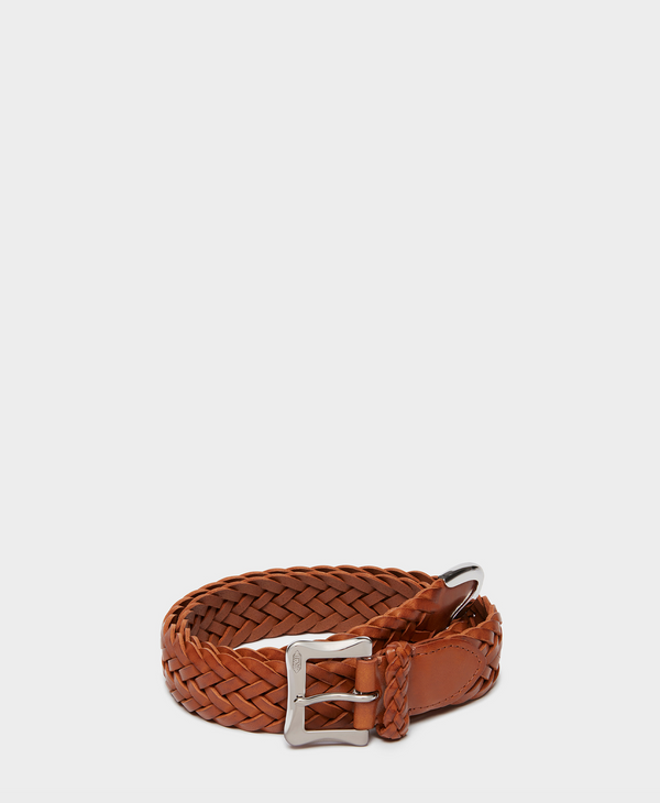 j & m davidson Plaited Belt with Envelope Buckle Tip End - 30mm Leopard