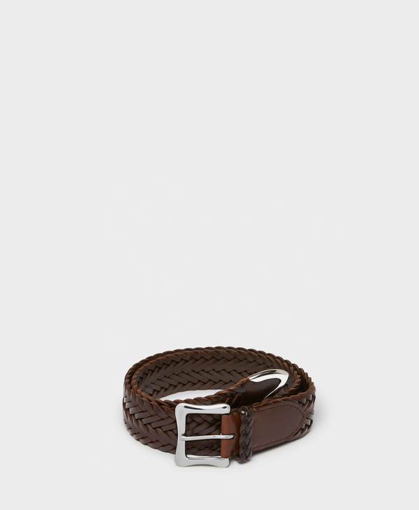 j & m davidson Plaited Belt with Envelope Buckle Tip End - 30mm Leopard