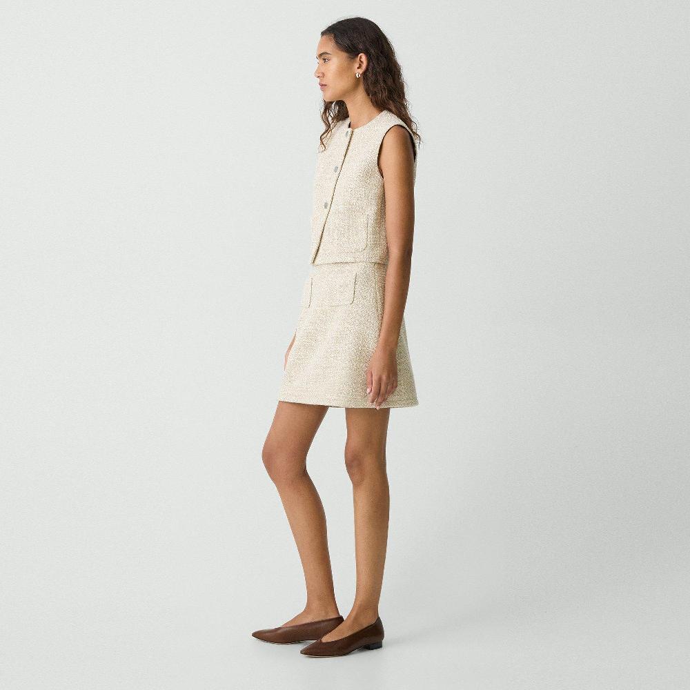 J Brand A-Line Mini Skirt In Texture Tweed Taupe Multi