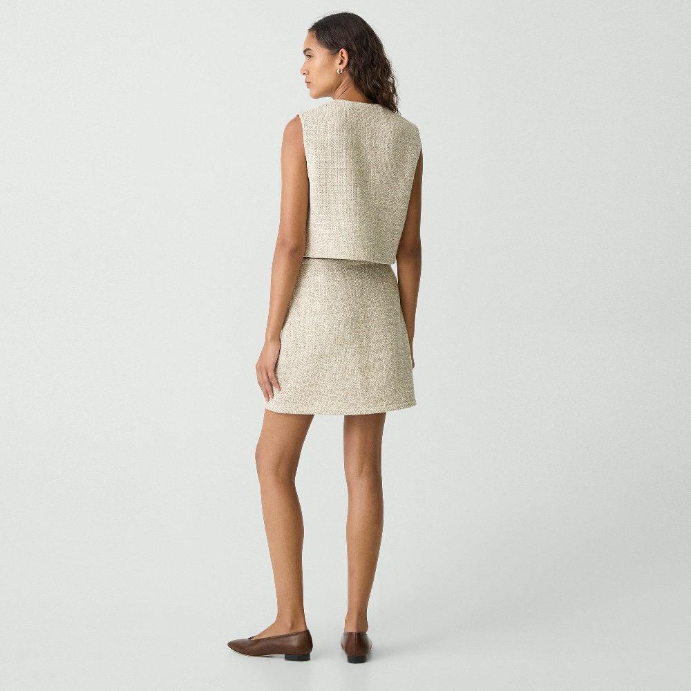 J Brand A-Line Mini Skirt In Texture Tweed Taupe Multi