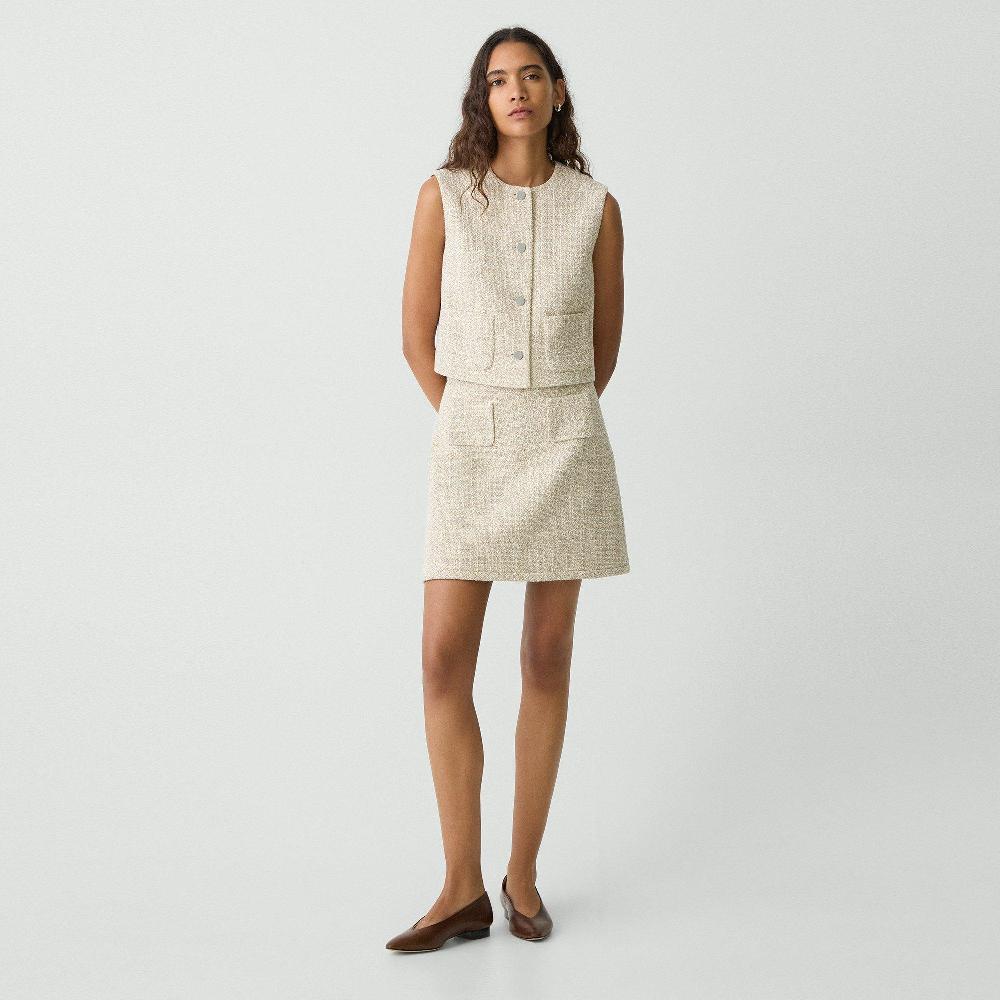 j brand A-Line Mini Skirt in Texture Tweed taupe multi