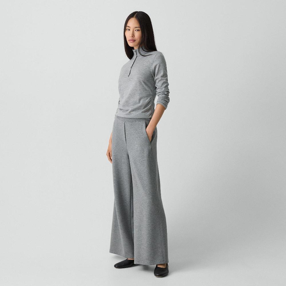 J Brand A-Line Pull-On Pant In Double Knit Jersey Grey Melange