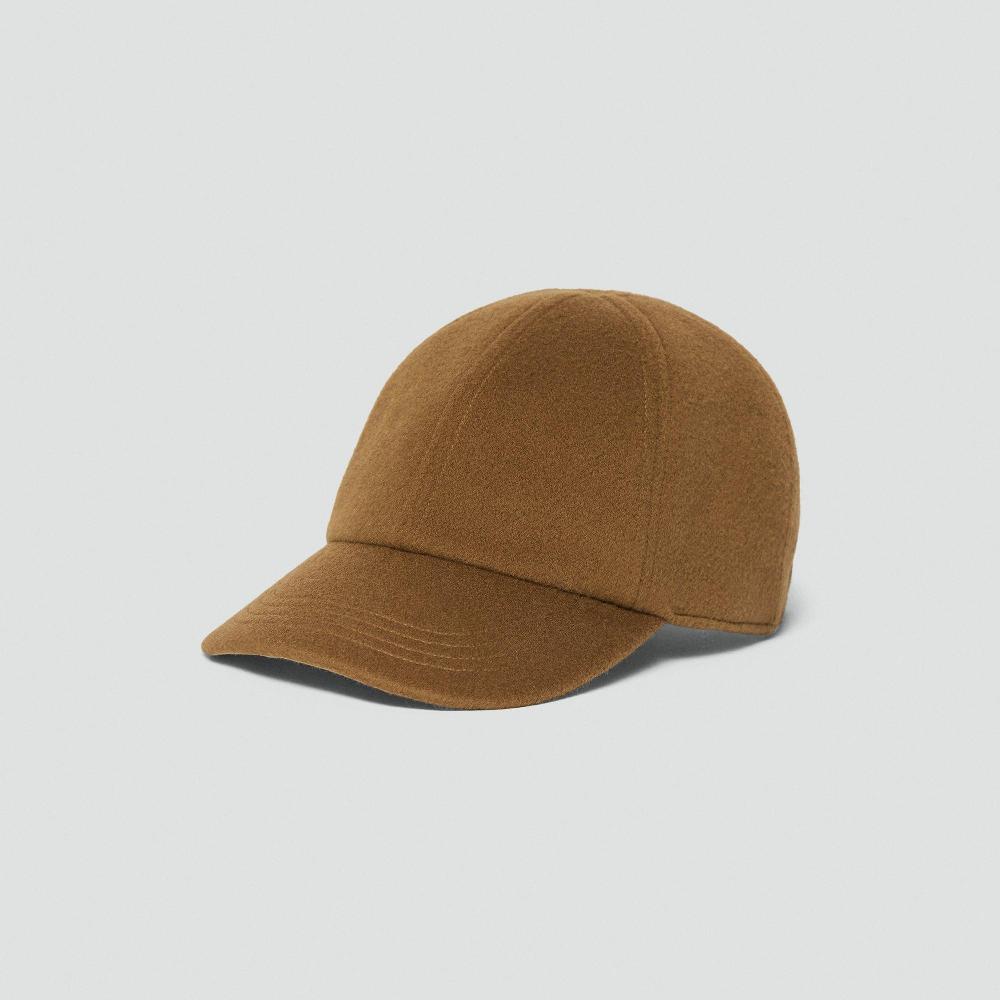 J Brand Baseball Cap In Double-Face Wool-Cashmere Wood