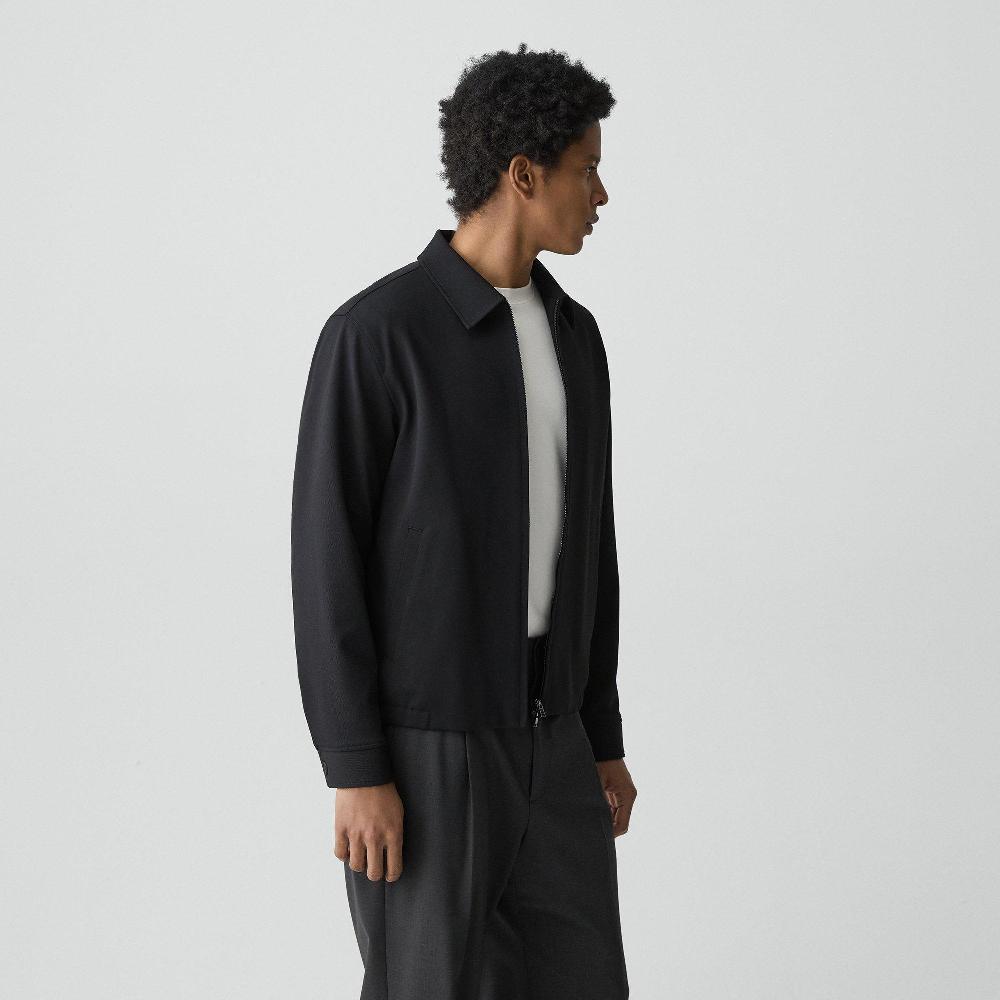 J Brand Blouson Zip Jacket In Precision Piqué Black