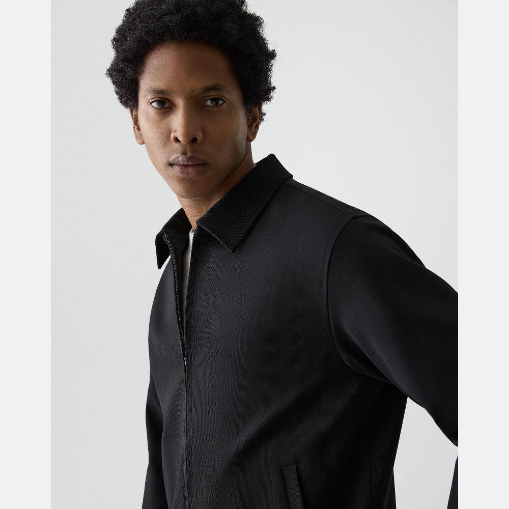 J Brand Blouson Zip Jacket In Precision Piqué Black