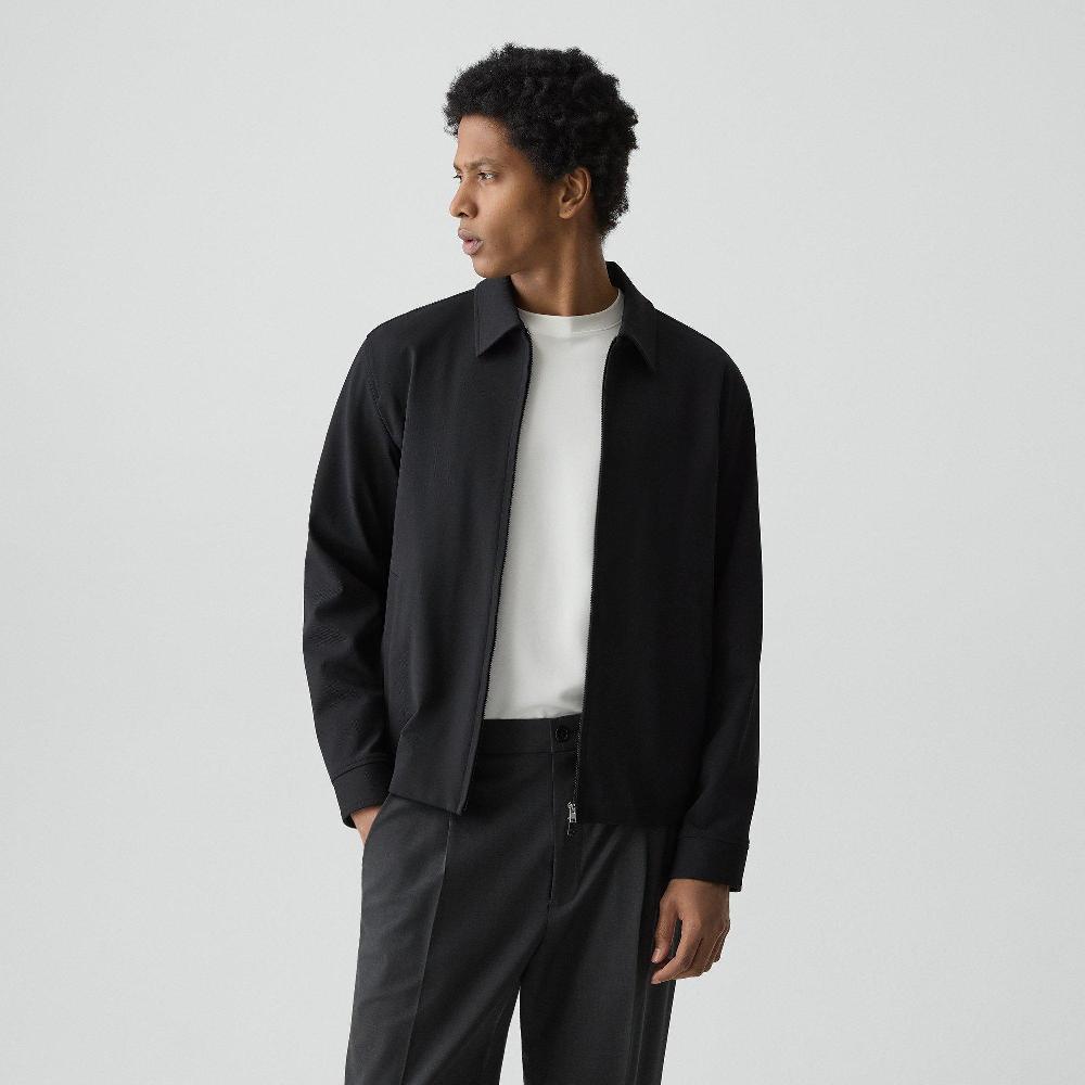 j brand Blouson Zip Jacket in Precision Piqué black
