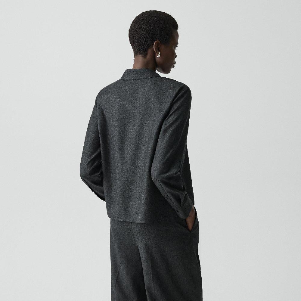 J Brand Boxy Shirt In Sleek Flannel New Charcoal Melange