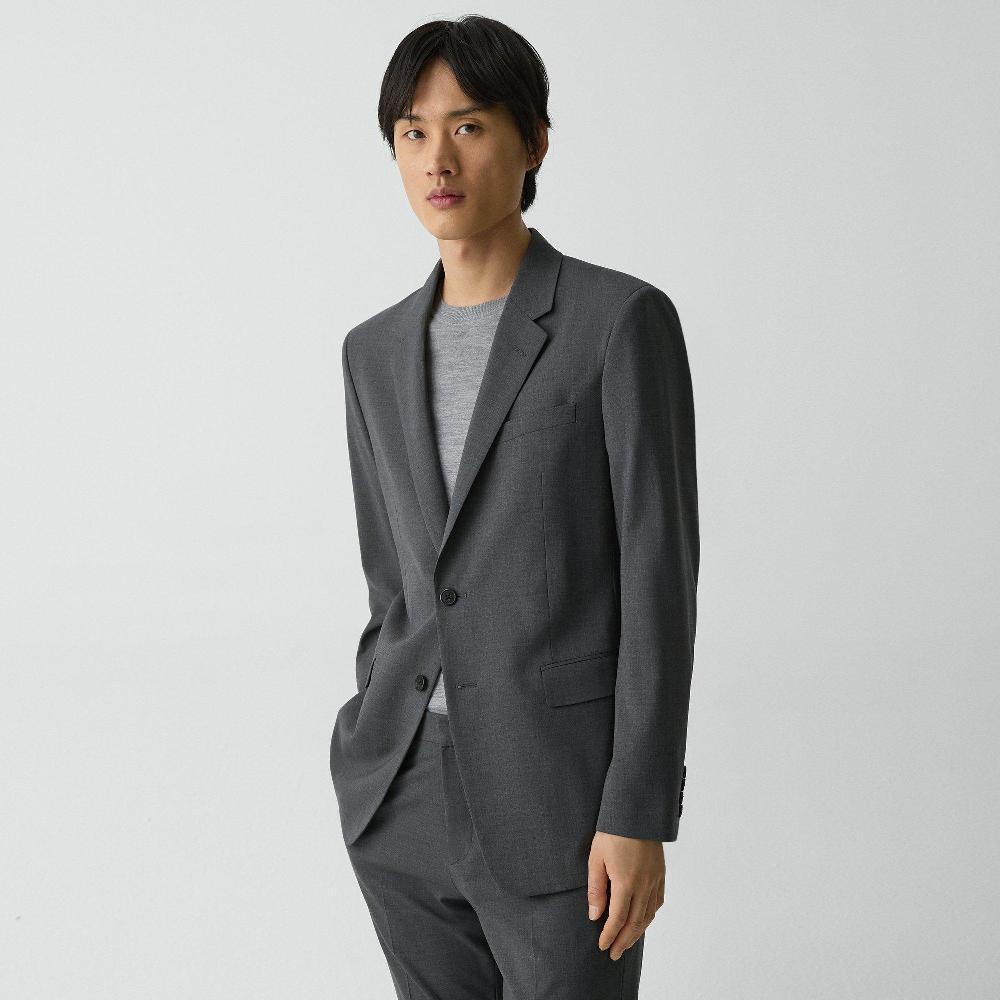 J Brand Chambers Blazer In Stretch Wool Medium Charcoal