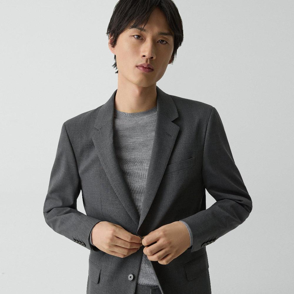 J Brand Chambers Blazer In Stretch Wool Medium Charcoal