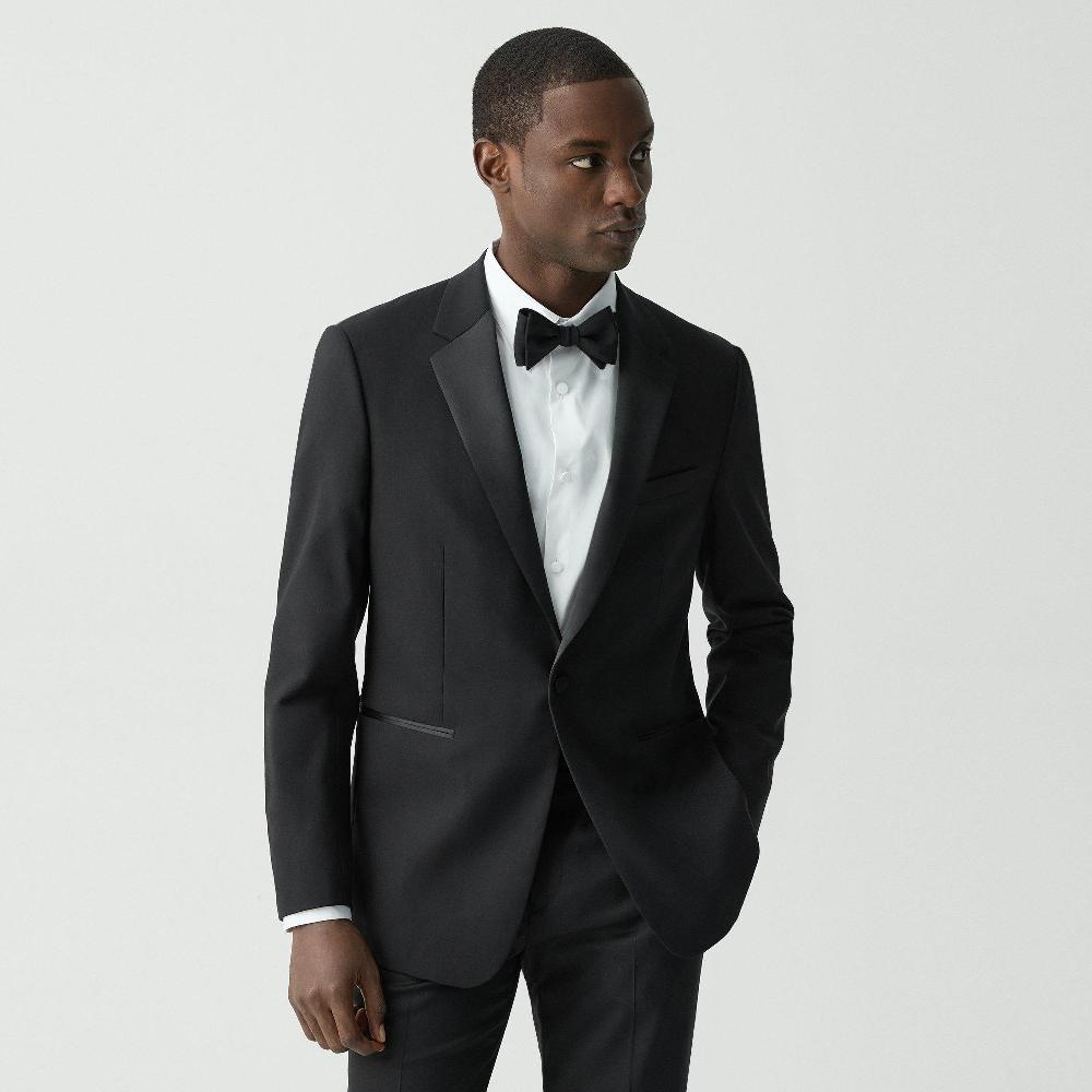 J Brand Chambers Tuxedo Blazer In Stretch Wool Black
