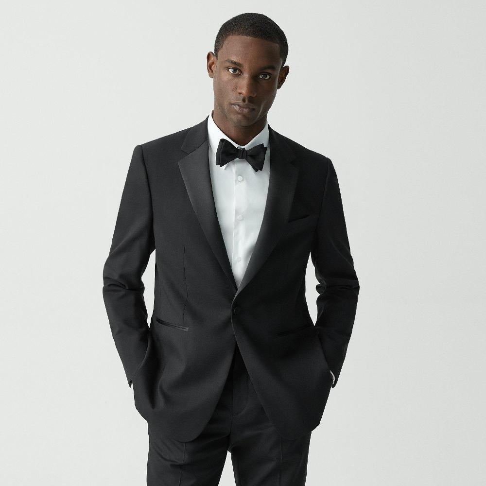 j brand Chambers Tuxedo Blazer in Stretch Wool black
