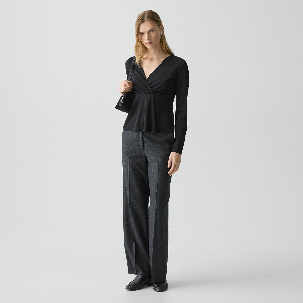 J Brand Classic Straight Pant In Sleek Flannel New Charcoal Melange