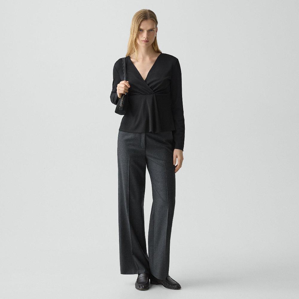 j brand Classic Straight Pant in Sleek Flannel new charcoal melange