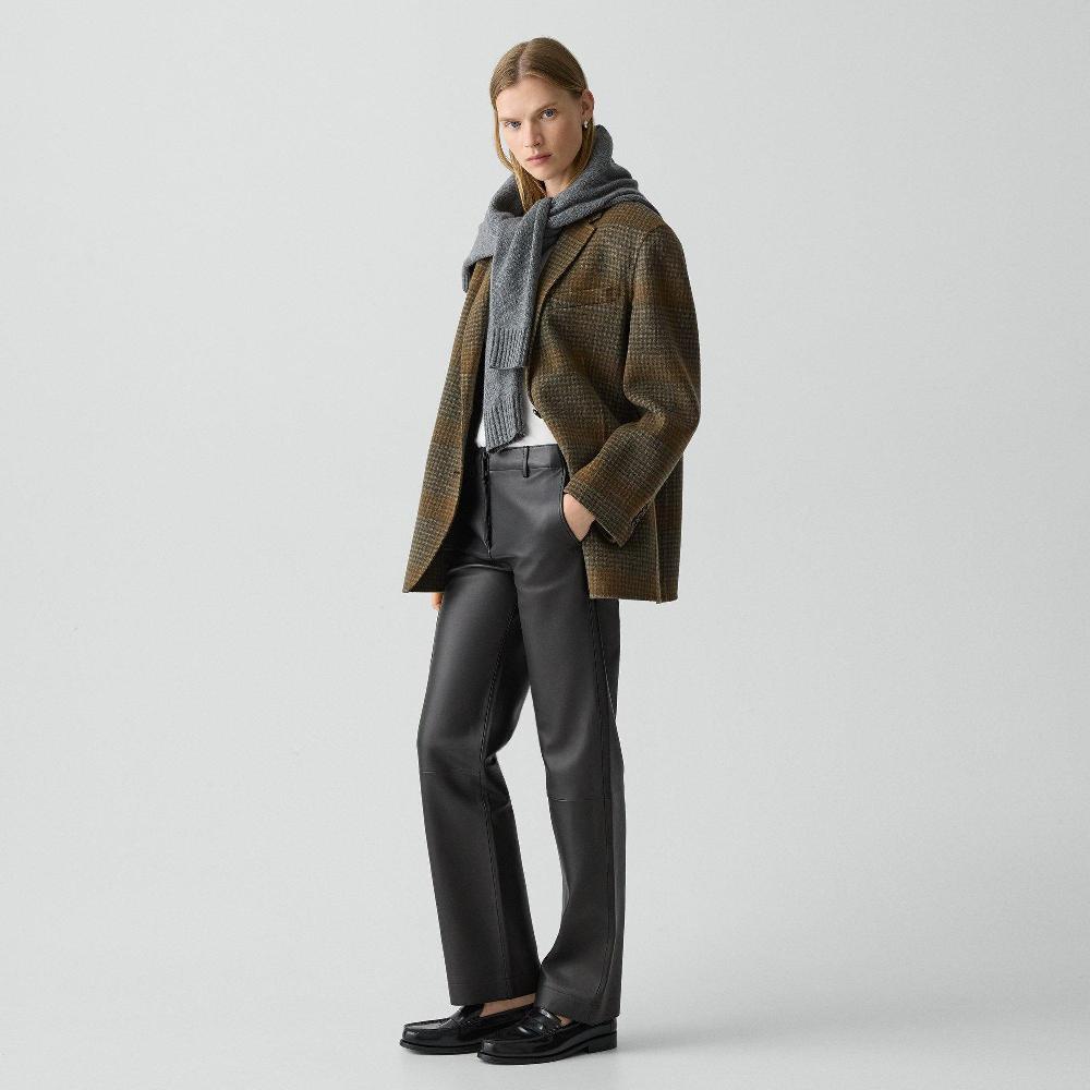 J Brand Classic Straight Pant In Sleek Leather Black