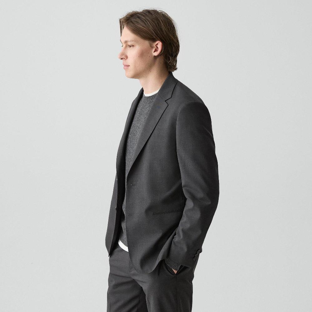 J Brand Clinton Blazer In Motion Wool Charcoal Melange