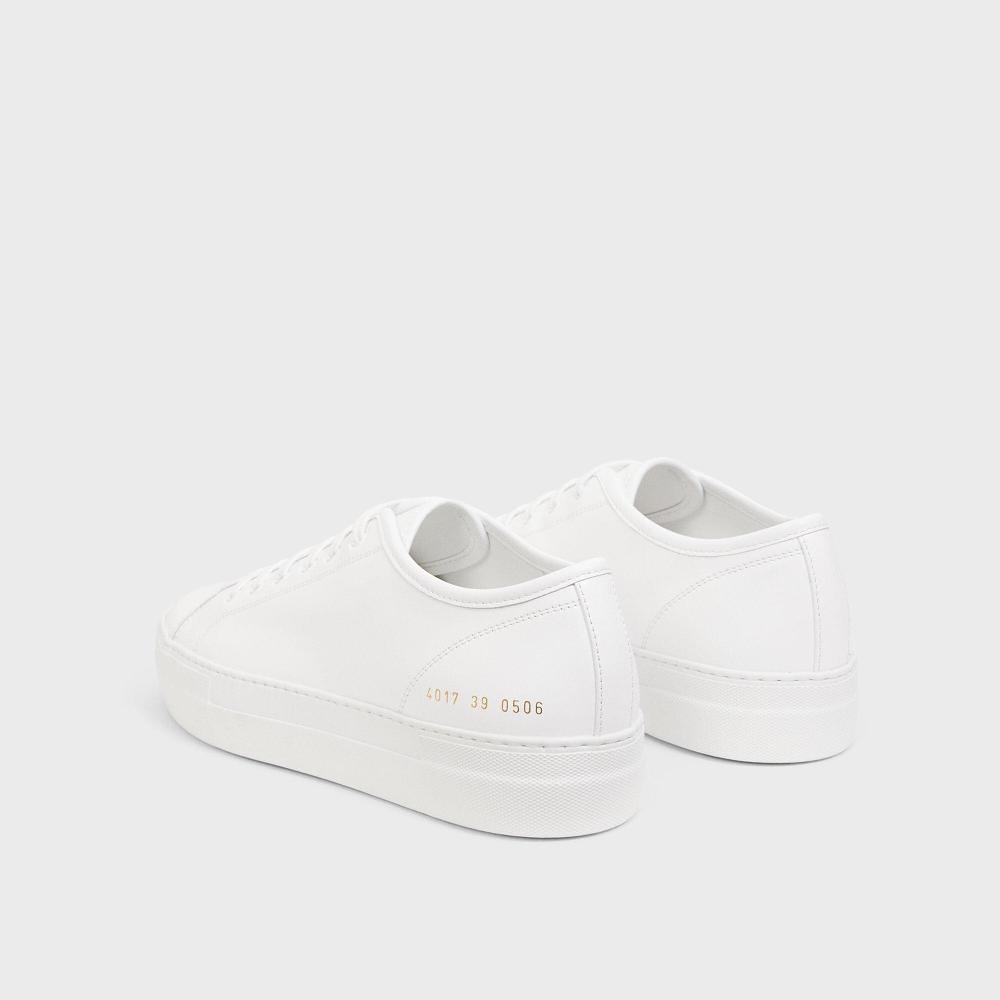 J Brand Common Projects Women’s Tournament Low-Top Super Platform Sneakers White