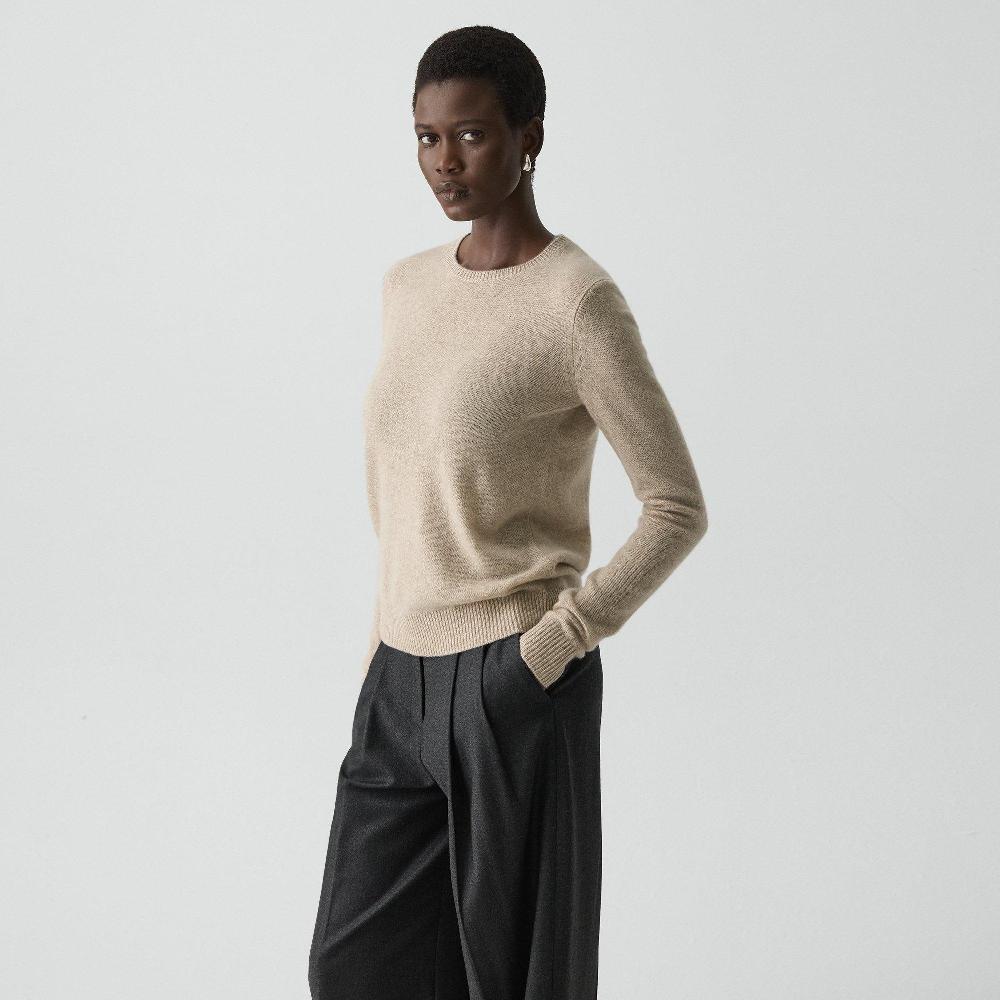 J Brand Crewneck Sweater In Feather Cashmere Oat Melange