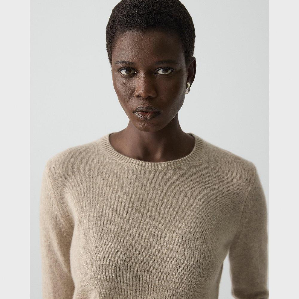 J Brand Crewneck Sweater In Feather Cashmere Oat Melange