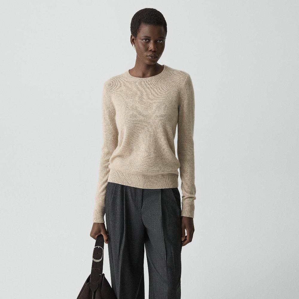 j brand Crewneck Sweater in Feather Cashmere oat melange