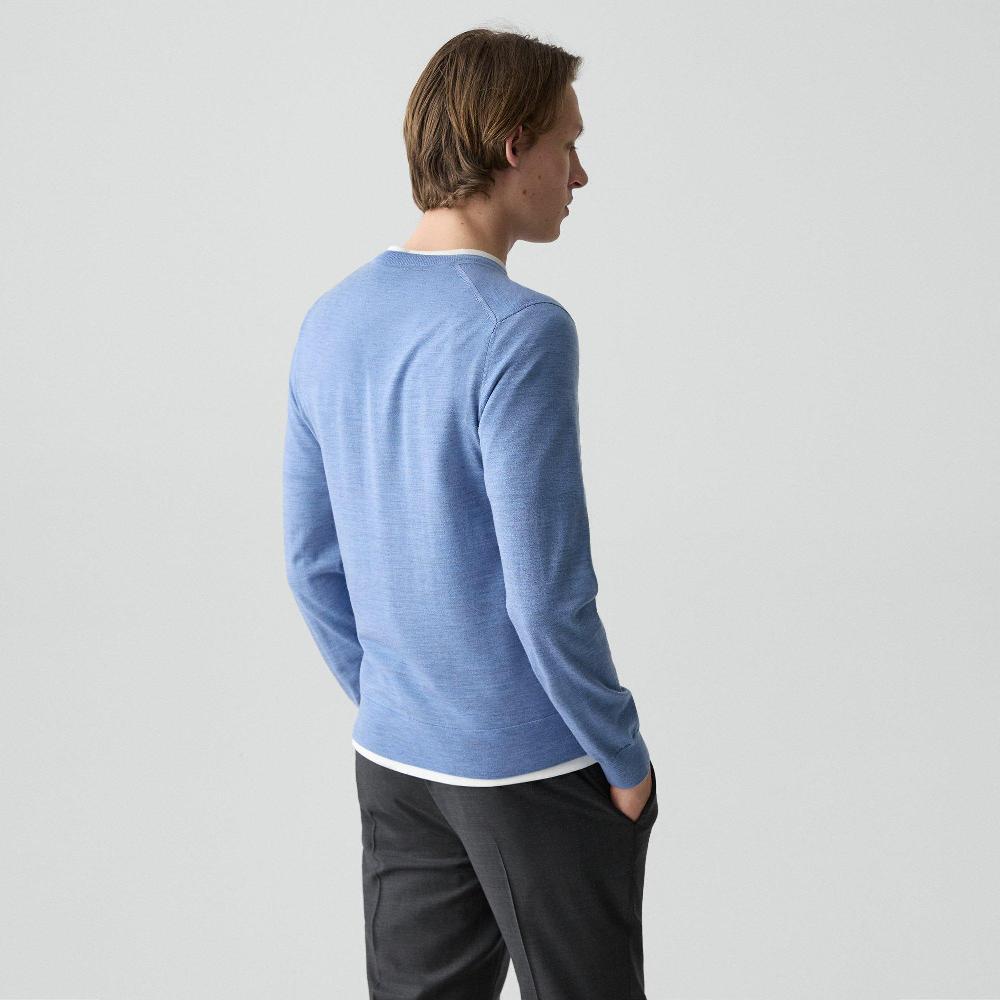 J Brand Crewneck Sweater In Regal Wool Blue Lake Melange