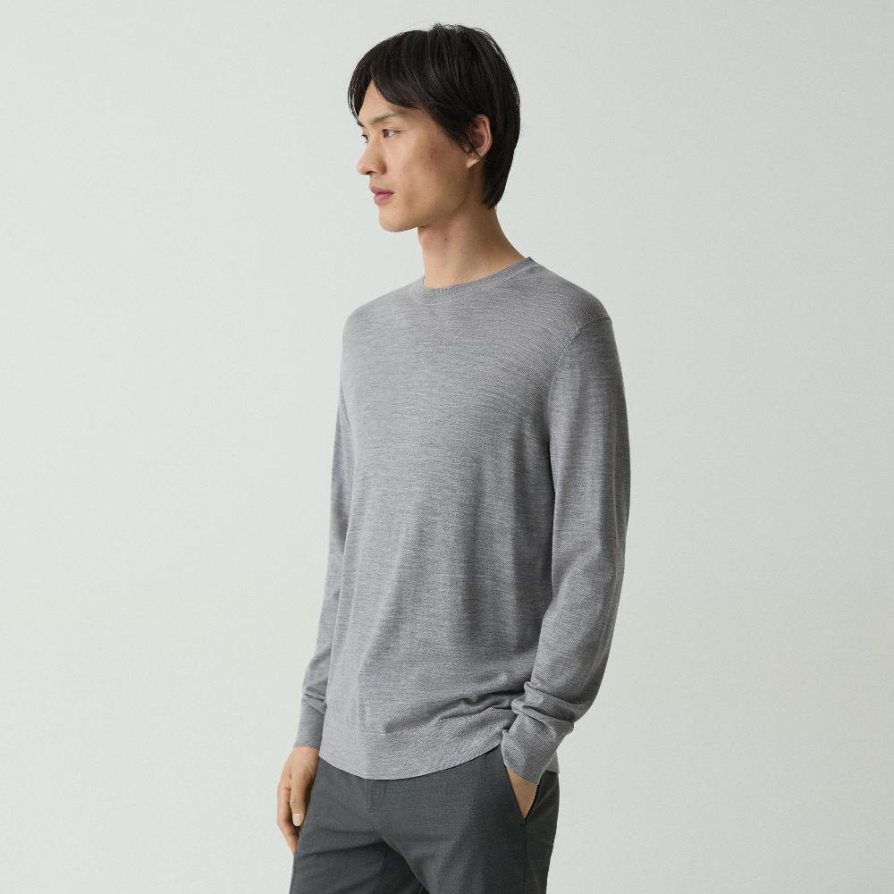 J Brand Crewneck Sweater In Regal Wool Cool Heather Grey