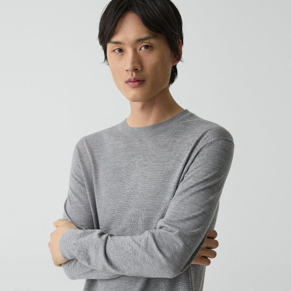 J Brand Crewneck Sweater In Regal Wool Cool Heather Grey
