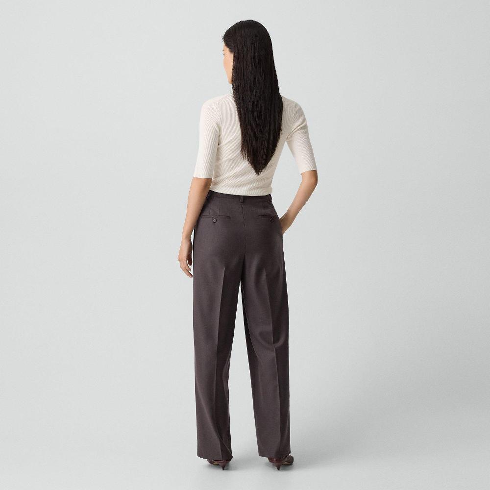J Brand Double Pleat Pant 29’’ In Sleek Flannel Cacao