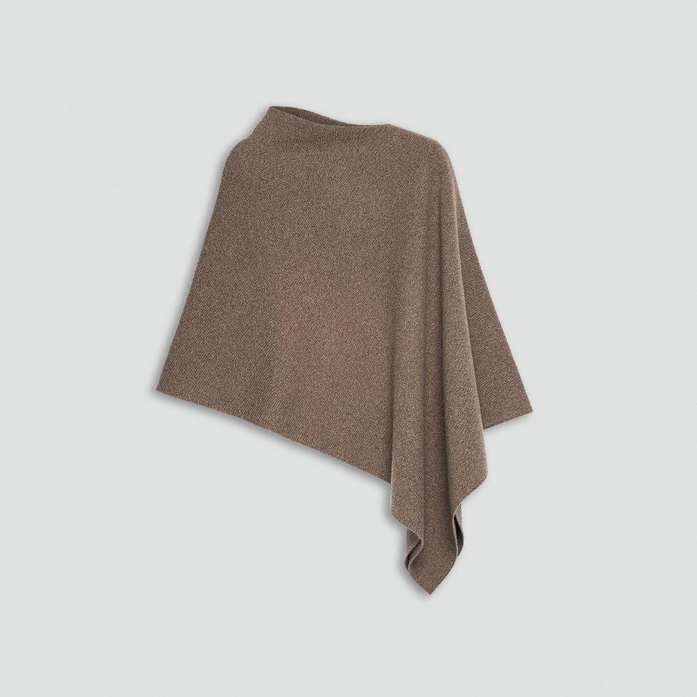 J Brand Draped Poncho In Felted Wool-Cashmere Cacao
