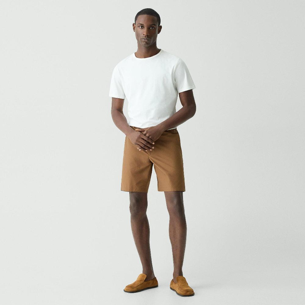 j brand Drawstring Short in Cotton-Blend deep tobacco