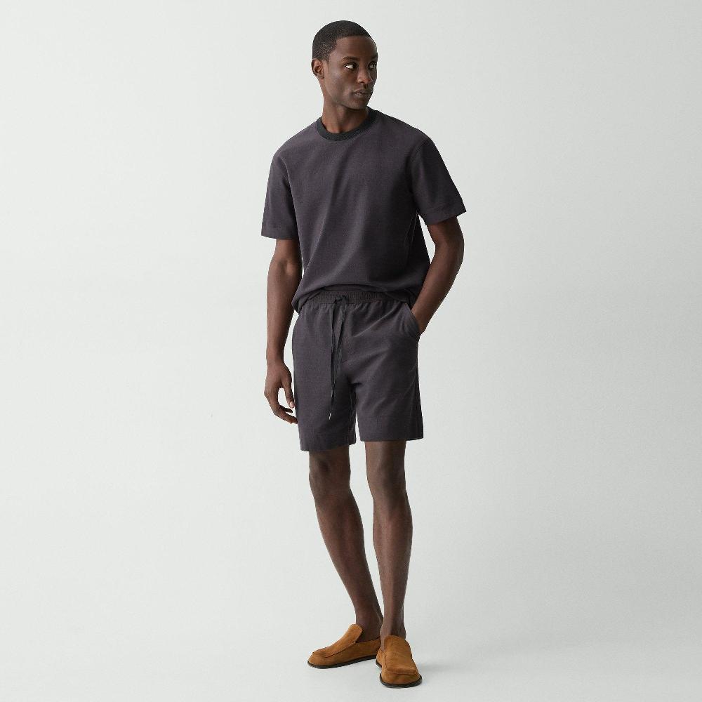 J Brand Drawstring Short In Terry Cotton Warm Carbon