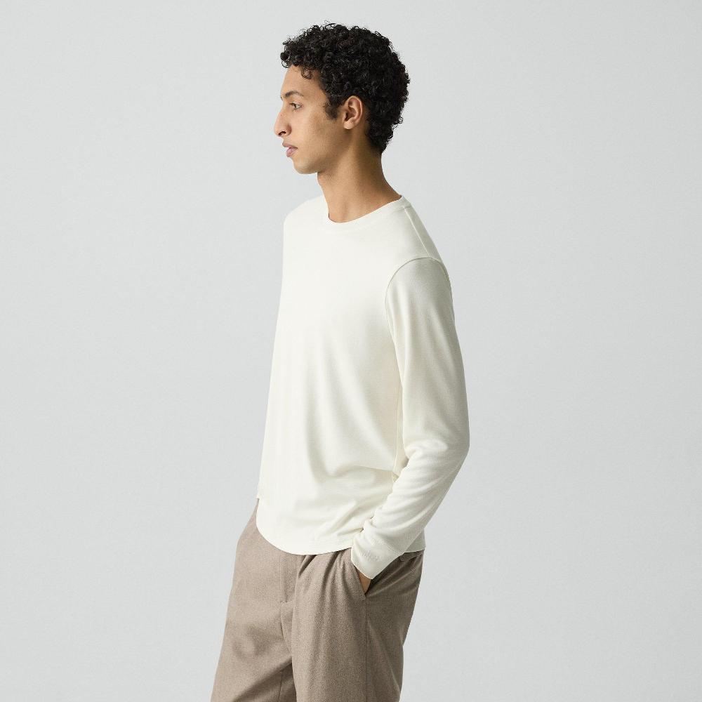 J Brand Essential Long-Sleeve Tee In Anemone Modal Jersey Winter White
