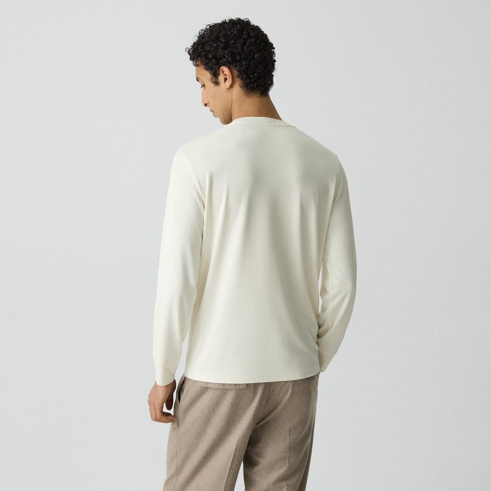 J Brand Essential Long-Sleeve Tee In Anemone Modal Jersey Winter White