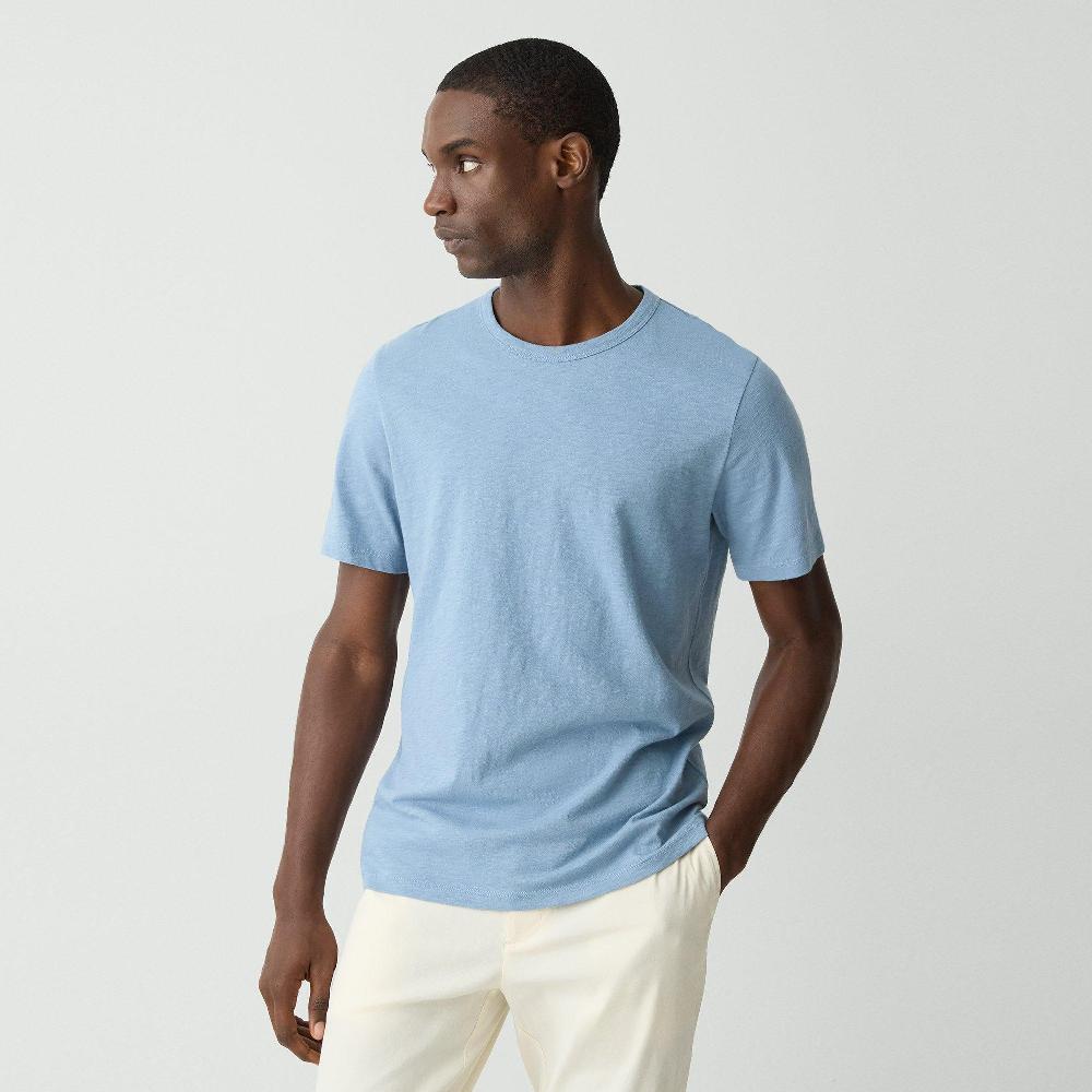 J Brand Essential Tee In Cosmos Slub Cotton Rainstorm