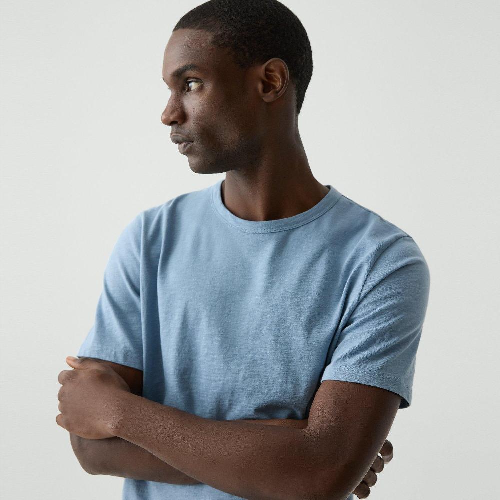 J Brand Essential Tee In Cosmos Slub Cotton Rainstorm