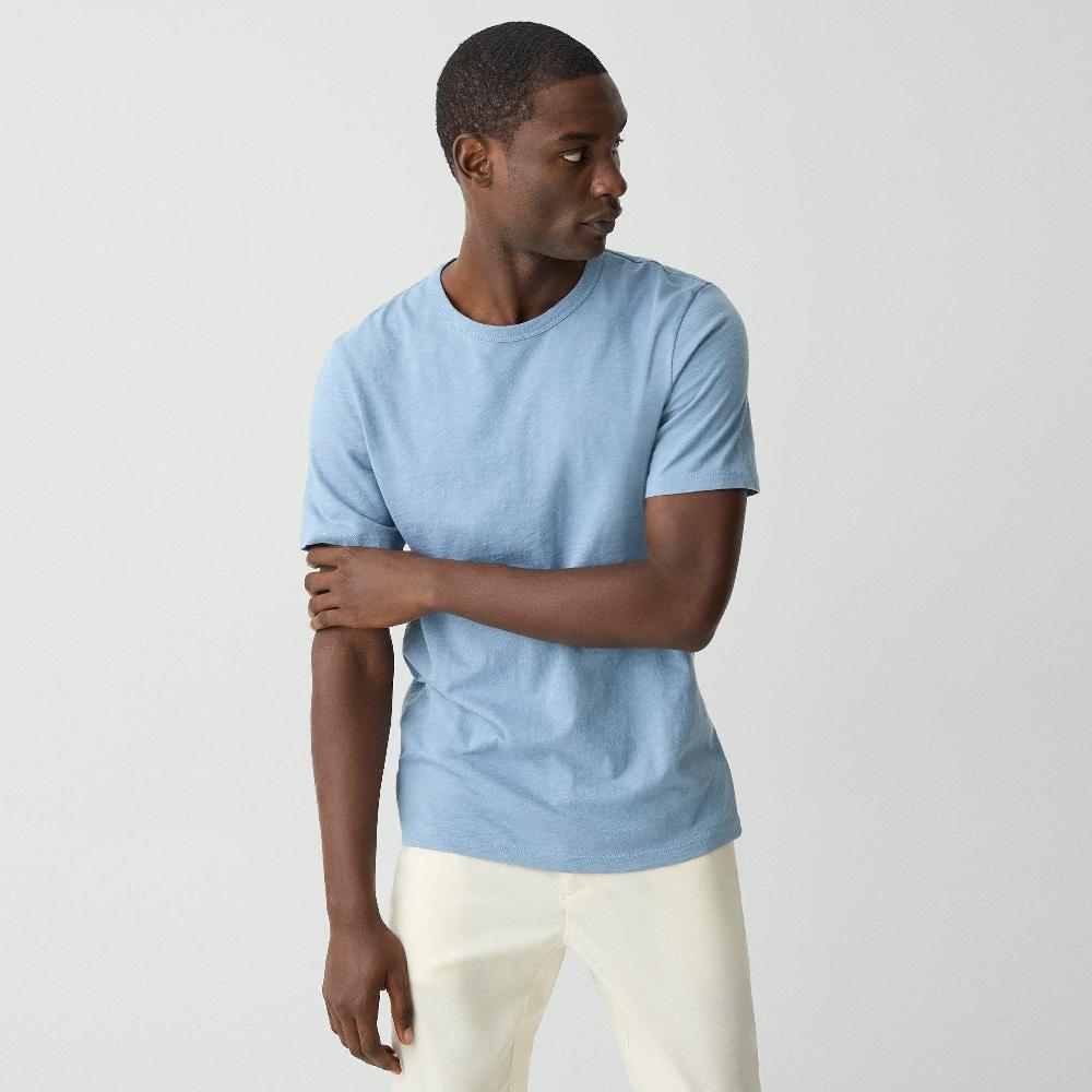 j brand Essential Tee in Cosmos Slub Cotton rainstorm