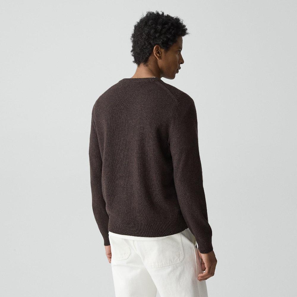 J Brand Hilles Crewneck Sweater In Cashmere Brownwood Melange