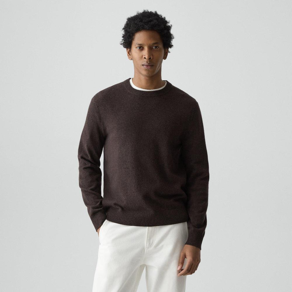 j brand Hilles Crewneck Sweater in Cashmere brownwood melange