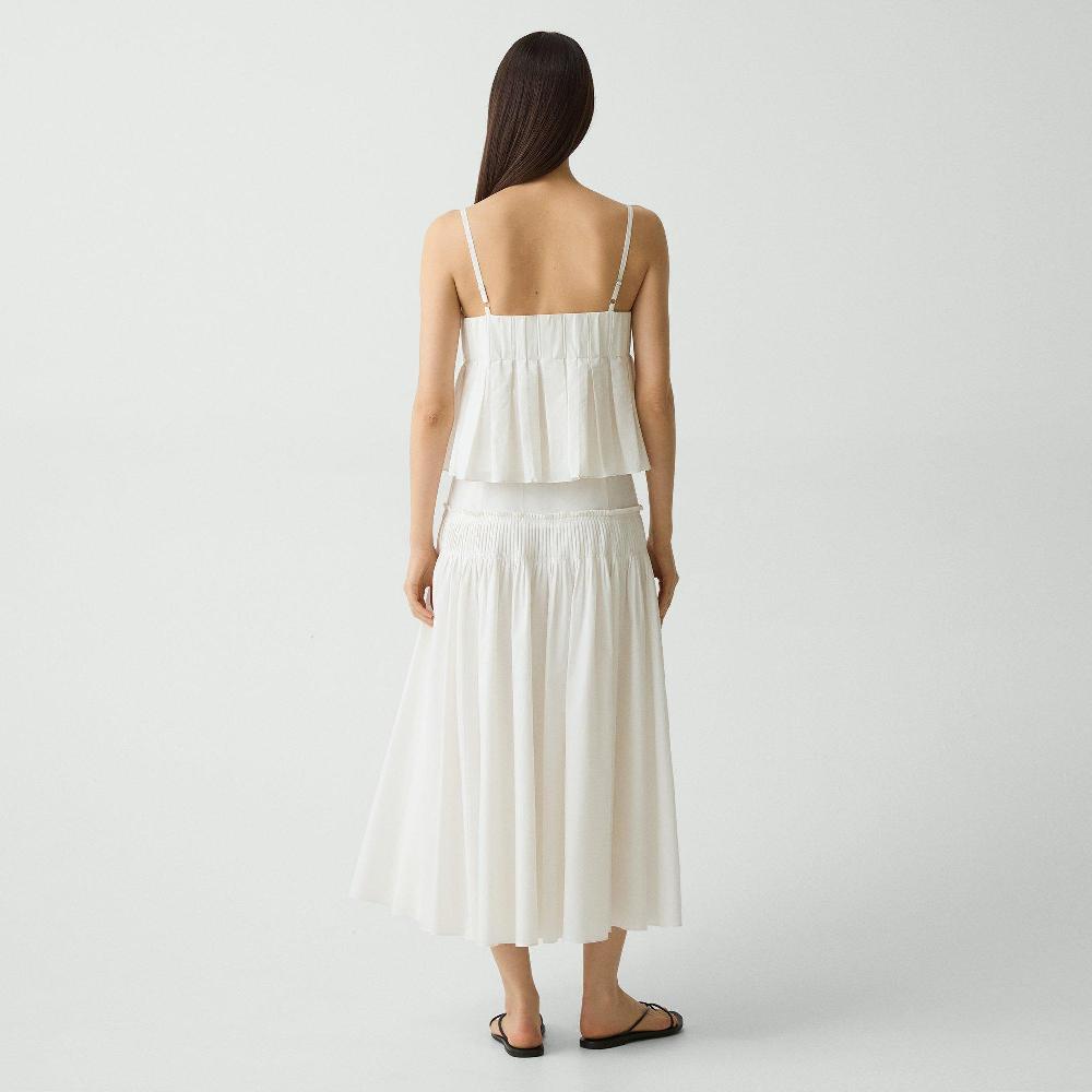 J Brand Accordion Maxi Skirt In Cotton-Blend White