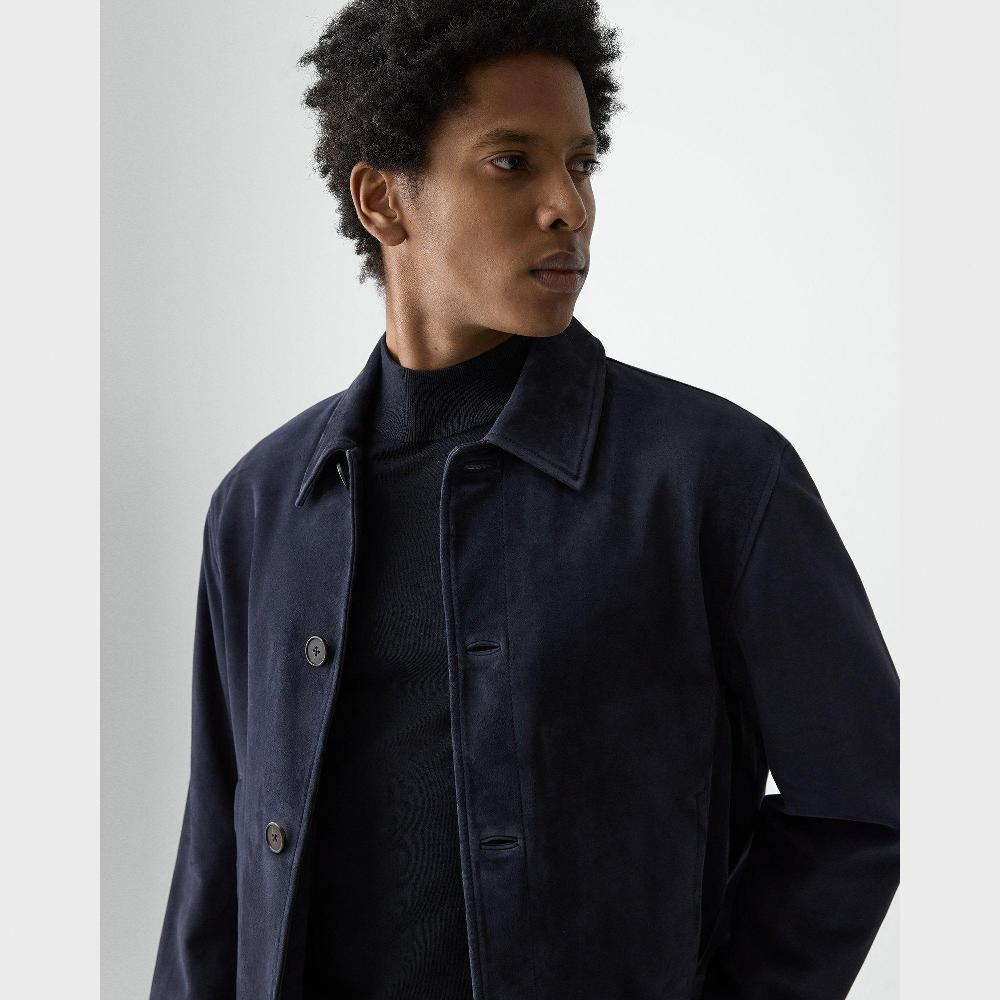 J Brand Amos Jacket In Suede Baltic