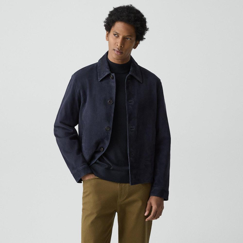 j brand Amos Jacket in Suede baltic