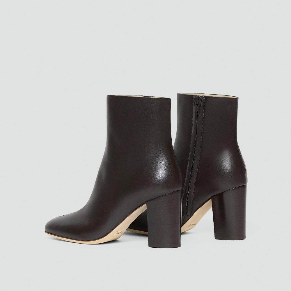 J Brand Ankle Boot In Smooth Leather Cacao