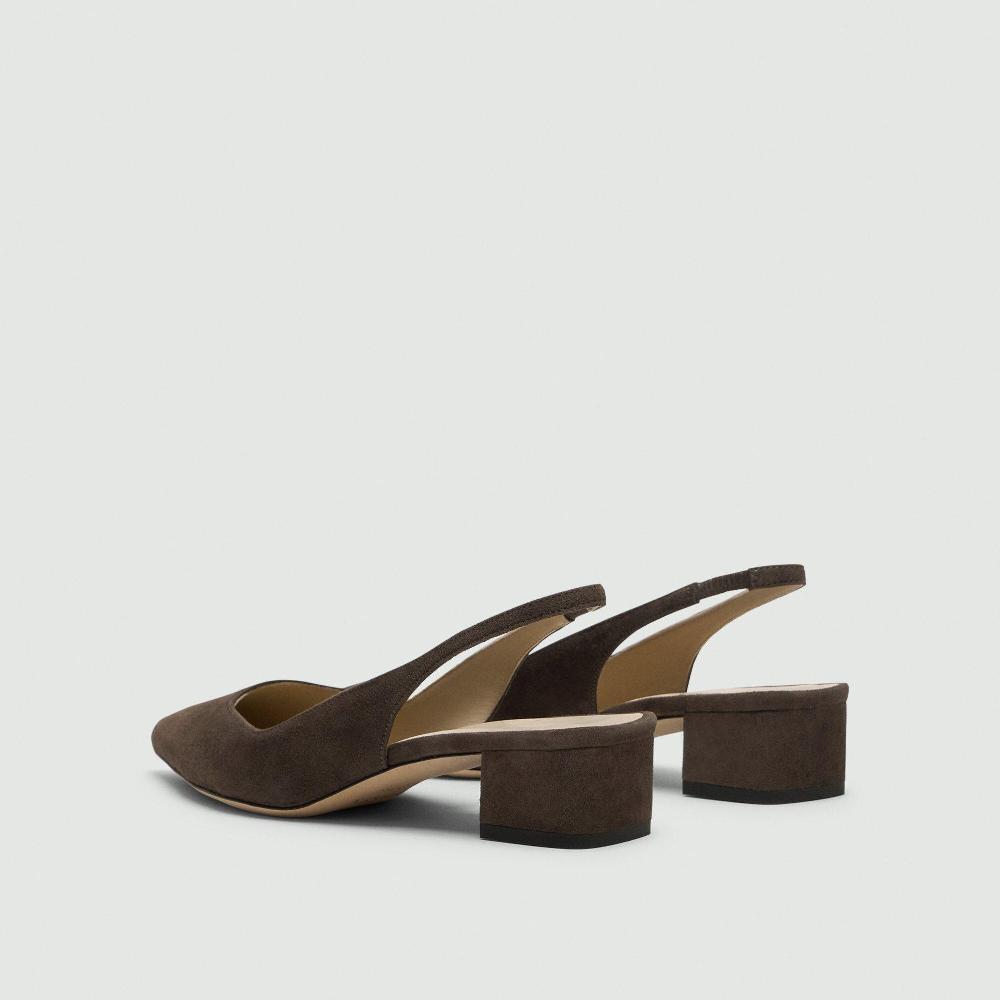 J Brand Block Heel Slingback In Suede Clove