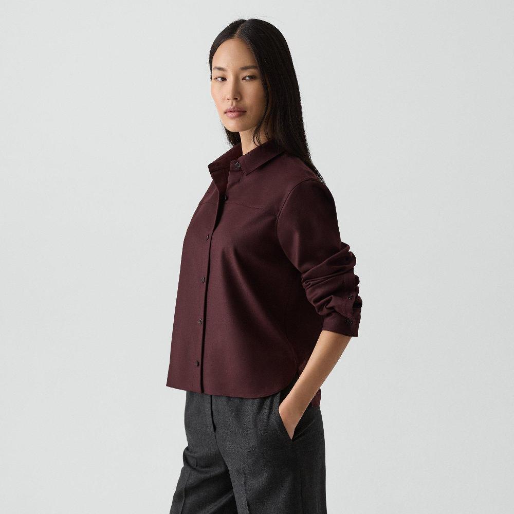 J Brand Boxy Shirt In Sleek Flannel Merlot