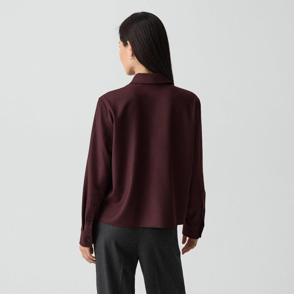 J Brand Boxy Shirt In Sleek Flannel Merlot