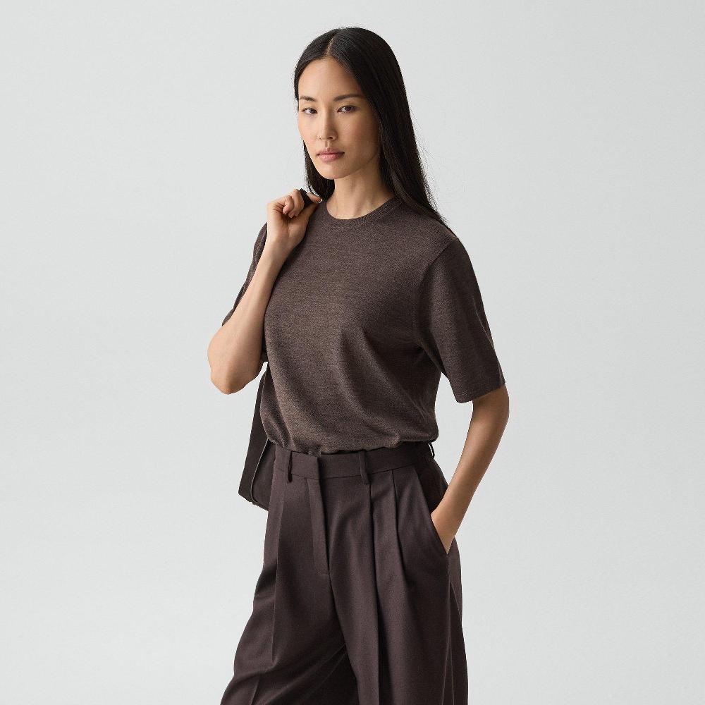 J Brand Boyfriend Tee In Regal Wool Walnut Melange