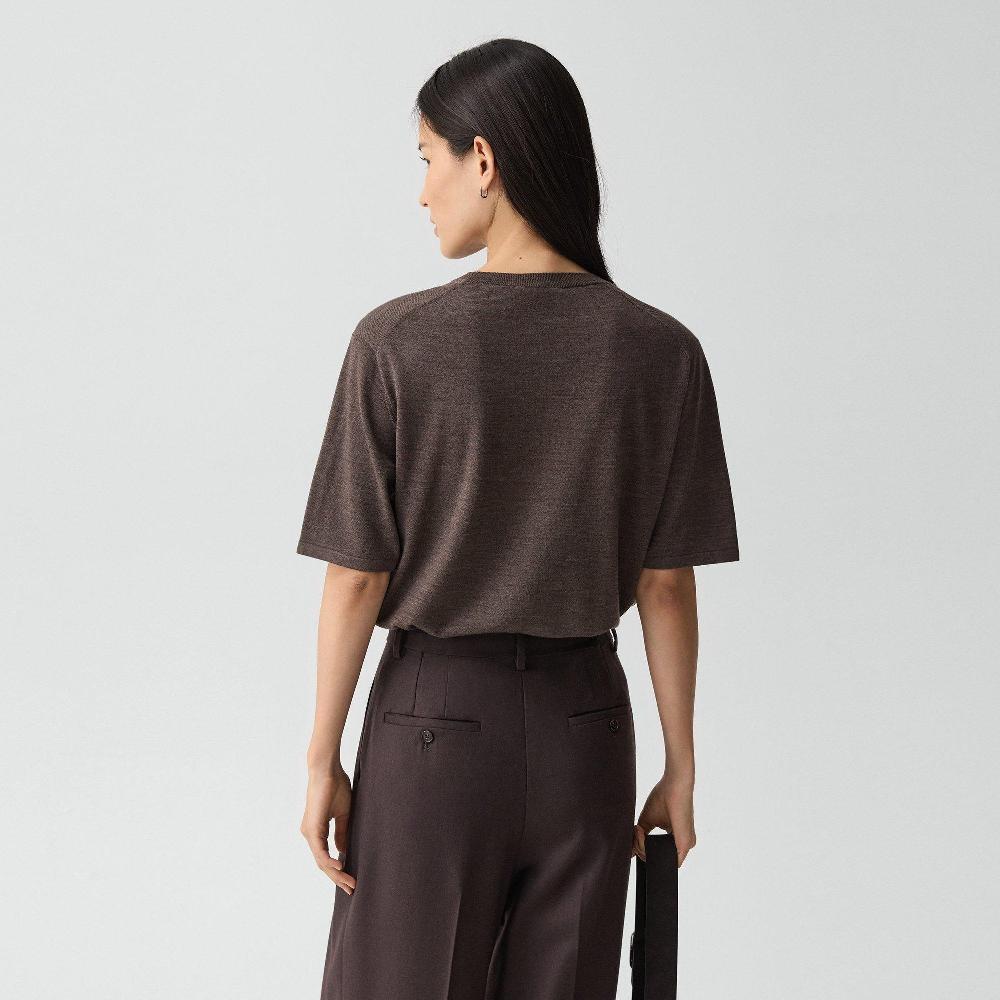 J Brand Boyfriend Tee In Regal Wool Walnut Melange