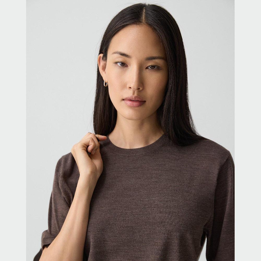 J Brand Boyfriend Tee In Regal Wool Walnut Melange