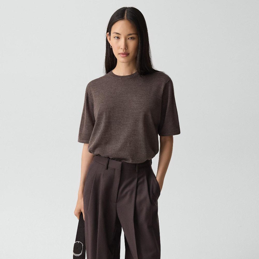j brand Boyfriend Tee in Regal Wool walnut melange