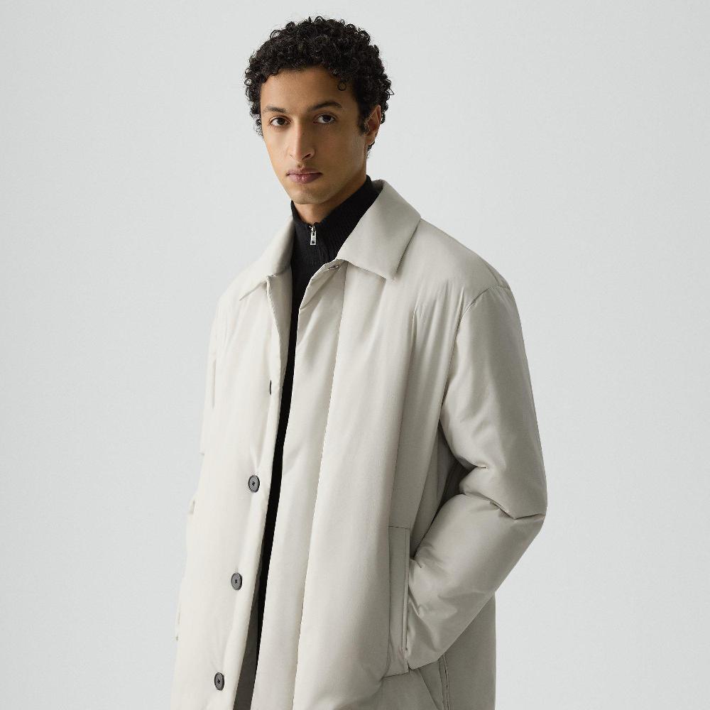 J Brand Car Coat In Motion Nylon Alabaster